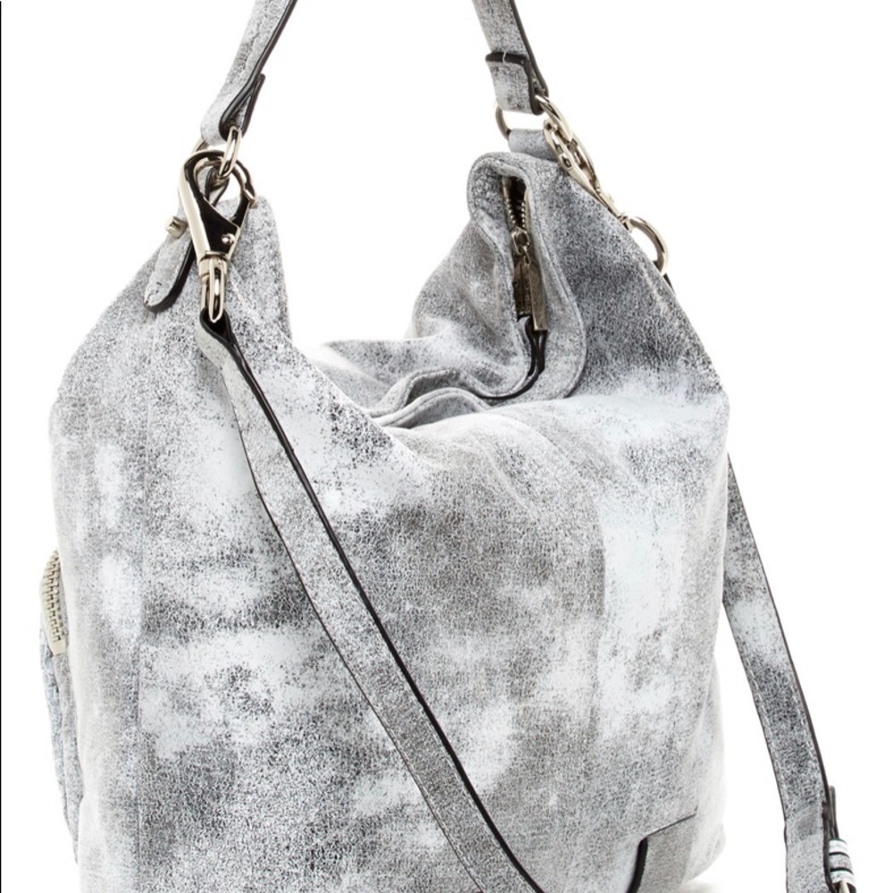 NWT She+Lo Icy Blue Next Chapter Leather Hobo Bag